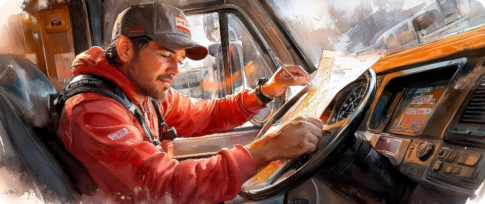 Z mapą za kółkiem